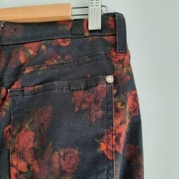 7 FOR ALL MANKIND Skinny Jeans Rogue Roses Print Sz 25 - Picture 8 of 14